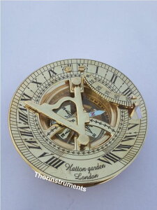 ^J v RpX ^イ T_CA THORINSTRUMENTS (with device) Solid Brass Sundial and Compass Polished Brass Sundial Compass ysAiz