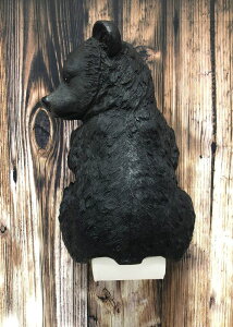 �g�C���b�g���[���z���_�[ �N�} ���� �F Ebros Large Stinky Stool Pooping Black Bear Toilet Paper Holder Figurine 13.5 Tall Powder Room Bathroom Wall Decor Plaque for Rustic Cabin Hunting Lodge Animal Bears Sculpture �y���s�A���i�z