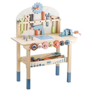 LbYDIY Ƒ  ܂܂  Tool Bench for Kids Toy Play Workbench Wooden Tool Bench Workshop Workbench with Tools Set Wooden Construction Bench Toy for 3 4 5 Year Old Boys Girls ysAiz