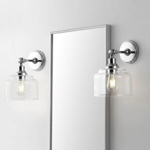 �T�t�@���B�� safavieh �e�[�u�������v �T�t�@�r�� �T�t�@���B�A Safavieh Lighting Collection Lansor Chrome/Glass Wall Sconce (Set of 2) -LED Bulb Included SCN4066A-SET2 �y���s�A���i�z
