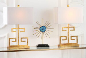 �T�t�@���B�� safavieh �e�[�u�������v �T�t�@�r�� �T�t�@���B�A Safavieh Lighting Collection Greek Key Gold 24-inch Table Lamp (Set of 2) �y���s�A���i�z