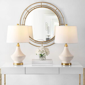 �T�t�@���B�� safavieh �e�[�u�������v �T�t�@�r�� �T�t�@���B�A Safavieh Lighting Collection Marlowe 25-inch White Glass Table Lamp (Set of 2) - LED Bulb Included �y���s�A���i�z