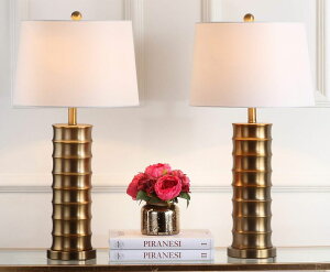 �T�t�@���B�� safavieh �e�[�u�������v �T�t�@�r�� �T�t�@���B�A Safavieh Lighting Collection Linus Brass Column Gold 28.5-inch Table Lamp (Set of 2) �y���s�A���i�z