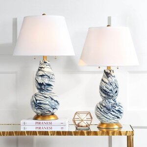 �T�t�@���B�� safavieh �e�[�u�������v �T�t�@�r�� �T�t�@���B�A Safavieh Lighting Collection Color Swirls Navy and White 28.5-inch Table Lamp (Set of 2) �y���s�A���i�z