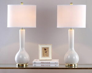 Tt@B safavieh e[uv Tt@r Tt@BA Safavieh Lighting Collection Mae Long Neck White Ceramic 30.5-inch Table Lamp (Set of 2) ysAiz