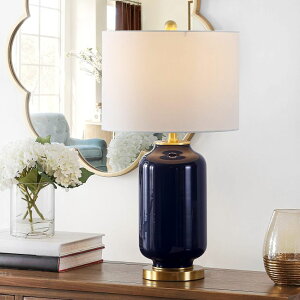 �T�t�@���B�� safavieh �e�[�u�������v �T�t�@�r�� �T�t�@���B�A Safavieh Lighting Collection Amaia 26-inch Navy Glass Table Lamp (LED Bulb Included) TBL4285A �y���s�A���i�z