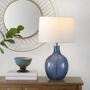 �T�t�@���B�� safavieh �e�[�u�������v �T�t�@�r�� �T�t�@���B�A Safavieh Lighting Collection Nadine 26-inch Blue Glass Table Lamp (LED Bulb Included) TBL4259B �y���s�A���i�z
