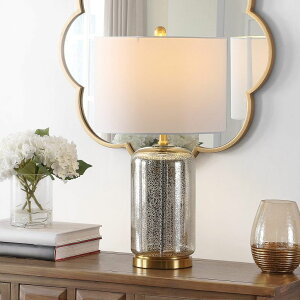 �T�t�@���B�� safavieh �e�[�u�������v �T�t�@�r�� �T�t�@���B�A Safavieh Lighting Collection Novah 26-inch Silver Glass Table Lamp (LED Bulb Included) TBL4283A �y���s�A���i�z