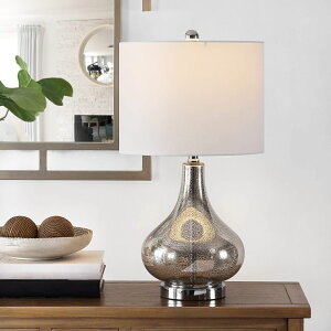 �T�t�@���B�� safavieh �e�[�u�������v �T�t�@�r�� �T�t�@���B�A Safavieh Lighting Collection Brooks 24-inch Silver Glass Table Lamp (LED Bulb Included) TBL4254A �y���s�A���i�z