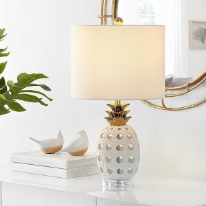 �T�t�@���B�� safavieh �e�[�u�������v �T�t�@�r�� �T�t�@���B�A Safavieh Lighting Collection Sonny Pineapple 24-inch Ceramic Table Lamp (LED Bulb Included) TBL4357A, White �y���s�A���i�z