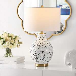 �T�t�@���B�� safavieh �e�[�u�������v �T�t�@�r�� �T�t�@���B�A Safavieh Lighting Collection Krew White/Navy Blue Glass 27-inch Table Lamp (LED Bulb Included) TBL4350A �y���s�A���i�z
