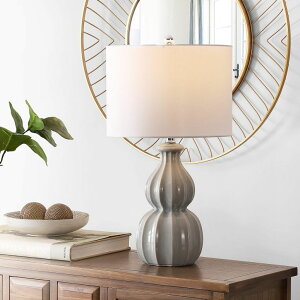 �T�t�@���B�� safavieh �e�[�u�������v �T�t�@�r�� �T�t�@���B�A Safavieh Lighting Collection Wade 25-inch Grey Double Gourd Ceramic Table Lamp (LED Bulb Included) TBL4274A �y���s�A���i�z