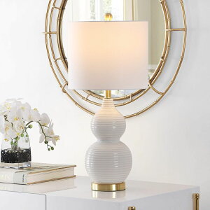 �T�t�@���B�� safavieh �e�[�u�������v �T�t�@�r�� �T�t�@���B�A Safavieh Lighting Collection Emery 25-inch Ivory Mosaic Double Gourd Table Lamp (LED Bulb Included) TBL4281A �y���s�A���i�z