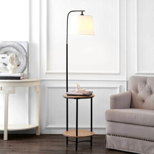 Tt@B safavieh tAv X^hCg Tt@r Tt@BA Safavieh FLL4080A Lighting Collection Henley 2-Shelf Matte Black 63-inch (LED Bulb Included) Floor Lamp ysAiz