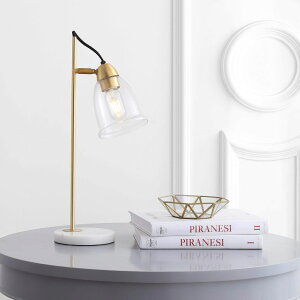 Tt@B safavieh e[uv Tt@r Tt@BA Safavieh TBL4185A Lighting Gibson Brass Gold 22-inch (LED Bulb Included) Table Lamp, White/Clear ysAiz