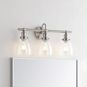 �T�t�@���B�� safavieh �e�[�u�������v �T�t�@�r�� �T�t�@���B�A Safavieh SCN4046A Dunes Brush Nickel and Clear 3-Light Bathroom (LED Bulbs Included) Sconce �y���s�A���i�z
