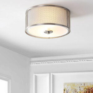 �T�t�@���B�� safavieh �e�[�u�������v �T�t�@�r�� �T�t�@���B�A Safavieh FLU4038A Eldon Nickel and White 2-Light (LED Bulbs Included) Flush Mount �y���s�A���i�z