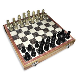 �`�F�X�Z�b�g DakshCraft Game Chess Set in Wood with Marble Pieces, 12" �y���s�A���i�z