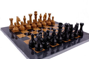 `FXZbg Original Handmade Marble Chess Set by RADICALn - 15" Black and Golden Hand Crafted Full Chess Board Game Sets Premium Quality ysAiz