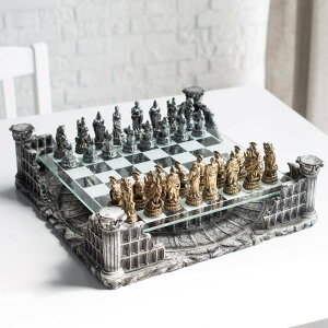 �`�F�X�Z�b�g 16.25" Roman Gladiators 3D Chess Set, Bronze & Silver Color �y���s�A���i�z