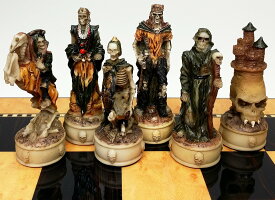 チェスセット HPL Skeleton Slayer Fantasy Gothic Skull Chess Men Set - NO Board 【並行輸入品】