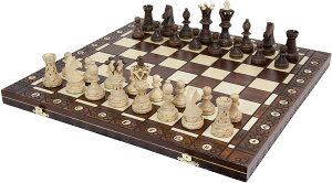 �`�F�X�Z�b�g Handmade European Wooden Chess Set with 21 Inch Board and Hand Carved Chess Pieces �y���s�A���i�z