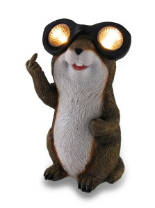 ��������}�[���b�g LED�\�[���[���C�g Zeckos Naughty Groundhog Solar Eyes Solar LED Light Statue �y���s�A���i�z
