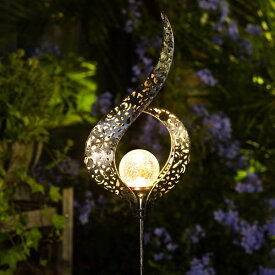 ガーデン LEDソーラーライト Homeimpro Outdoor Solar Lights Garden Crackle Glass Globe Stake Lights,Waterproof LED Lights for Garden,Lawn,Patio or Courtyard 【並行輸入品】