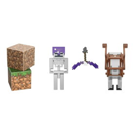 マイクラ おもちゃ スケルトン 馬骨 ホネ馬 スケさん Minecraft Craft-a-Block 2-Pk, Action Figures & Toys to Create, Explore and Survive, Authentic Pixelated Designs, Collectible Gifts for Kids Age 6 Years and Older 【並行輸入品】