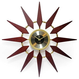 �T���o�[�X�g �|�����v ���z�̋P�� Infinity Instruments Orion 30 Inch Walnut Mid-Century Modern Starburst Wall Clock �y���s�A���i�z