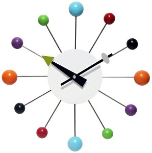 To[Xg |v z̋P Infinity Instruments Orb Spoke Midcentury Modern 15 inch Retro Starburst Ball Wall Clock Quiet Quartz Movement Mid Century Decorative, Multicolor ysAiz