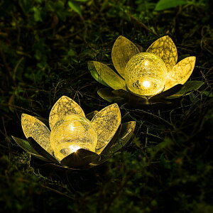 @̉ [^X 2{Zbg LED\[[Cg NbNKX{E AIINY Garden Solar Light Outdoor(2Pack) ,Crackle Globe Glass Lotus Decoration , Waterproof Metal LED Flower Lights for Patio,Lawn,Walkway,Tabletop,Ground ys
