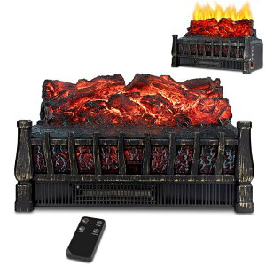 dCgF gF^t@q[^[ dCXg[u tFCNgF LIFEPLUS Electric Fireplace Log Set Heater with Realistic Flame Effect with Ember Bed Remote Control Overheating Protection for Indoor Use 8H Timer Infrared Heater with Adjus