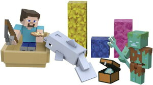 }CN  CJ M]r `FXg XeB[u Minecraft Treasure Hunt Adventure Pack Figures, Accessories and Papercraft Blocks, Complete Play in a Box, Toy for Kids Ages 6 Years and Older ysAiz