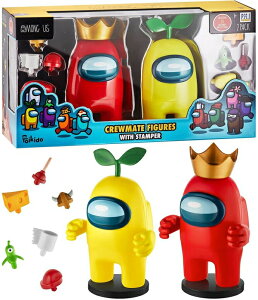 �A�����O�A�X �A�����K�X Among Us Stamper Crewmate Figures With Stampers| Two of Four 6.7-Inch-Tall Among Us Toys + 10 Hidden Hats & Accessories| Among Us Party Favors and Playable Collectibles �y���s�A���i�z