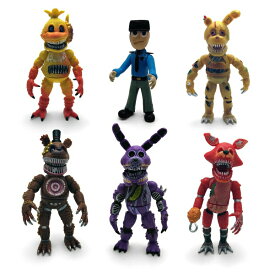 FNAF 5ナイツ Unique New Inspired by Five Nights at Freddy’s Action Figures Toys (FNAF) Set of 6 pcs, About 6 inches [Nightmare Foxy, Freddy, Bonnie, Fazbear, Chica] 【並行輸入品】