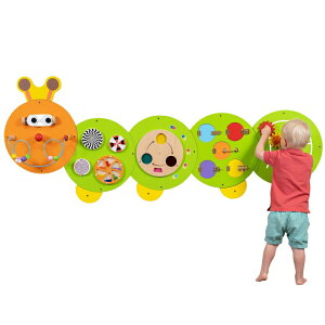 �傫�Ȑ��̃v���C�p�l�� ����185cm LEARNING ADVANTAGE Caterpillar Activity Wall Panels - Ages 18m+ - Montessori Sensory Wall Toy - 6 Activities - Busy Board - Toddler Room Decor �y���s�A���i�z