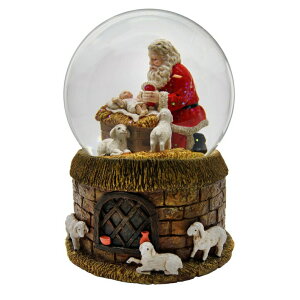�T���^�N���[�X �I���S�[�� The San Francisco Music Box Company Santa and Baby Musical Water Globe �y���s�A���i�z