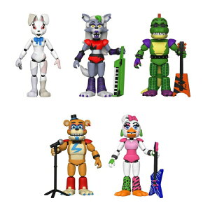 ZLeB[u[` FNAF 2 5iCc t@R Funko Action Figures! Set of 5 - Five Nights at Freddy's - Security Breach - Pizzaplex - Glamrock Chica, Glamrock Freddy, Montgomery Gator, Roxanne Wolf and Vanny ysAiz