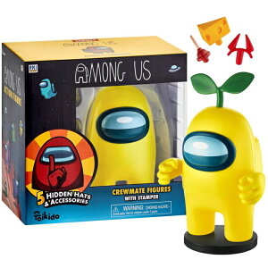 AOAX AKX  l` Among Us Action Figure | One of Four 6.7-Inch-Tall Among Us Toys + 5 Hidden Hats & Accessories| Among Us Party Favors and Playable Collectibles | Red Crewmate Among Us Toy | by P.M.I. ysA