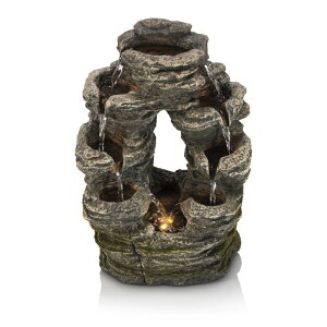   ̃IuWF e[ugbvt@Ee CeA Alpine Corporation 14" Tall Indoor Stone Look Oval Shaped Waterfall Tabletop Fountain ysAiz