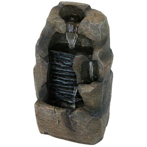 ��� ���� ��̃I�u�W�F �e�[�u���g�b�v�t�@�E���e�� �C���e���A���� Sunnydaze Stony Rock Waterfall Indoor Tabletop Fountain - Mini Water Feature - Interior Decor for Desk, Bedroom, Office, Den, Home and Living Room - 11-Inch �y