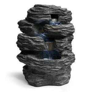 ��� ���� ��̃I�u�W�F �e�[�u���g�b�v�t�@�E���e�� �C���e���A���� SereneLife 4-Tier Water Fountain Decoration - Cool Indoor Outdoor Portable Electric Tabletop Decorative Zen Meditation Waterfall Decor Kit w/ LED, Submersible Pu
