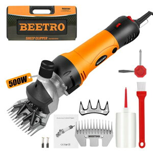 ƒ{poJ r M ApJ _ np ybgO[~O ^  ^ Nbp[ BEETRO 500W, Electric Professional Sheep Shears, Animal Grooming Clippers for Sheep Alpacas Goats and More, 6 Speeds Heavy Du