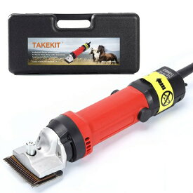 家畜用バリカン 羊 ヤギ アルパカ 農場 馬用 ペットグルーミング 大型犬 牛 大型動物 クリッパー TAKEKIT Horse Clippers Professional Electric Animal Grooming Kit for Horse Equine Goat Pony Cattle and Large Thick Coat Animals, 6 Speeds La 【並行輸入品】