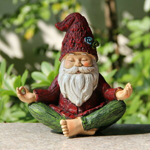 LED\[[Cg \[[p[ K[fCg Outdoor Garden Gnomes Statue Yoga - Gnomes Statue in Yoga Pose for Garden Decor,Yoga Gnomes Garden Statues with Solar Lights for Outdoor Decoration,Garden Sculptures and Statues for P y