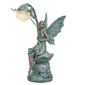 LED�\�[���[���C�g �\�[���[�p���[ �K�[�f�����C�g TERESA'S COLLECTIONS Garden Sculptures and Statues, Large Fairy Outdoor Statues Solar Garden Decor for Outside, Angel Figurines Lawn Ornaments for Patio, Yard Decorations(Bronze) �y��