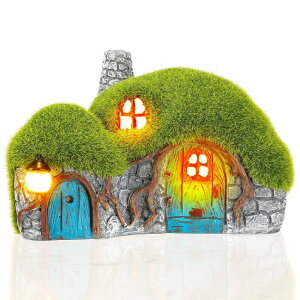 LED�\�[���[���C�g �\�[���[�p���[ �K�[�f�����C�g Outdoor Figurine Lights Garden House Statue - Outdoor Statues with Solar Lights Garden Cottage Lighting Figurines for Home or Yard Decor �y���s�A���i�z