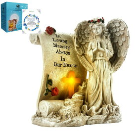 LEDソーラーライト ソーラーパワー ガーデンライト Malister Memorial Gifts - Garden Angel Statue Sympathy Gift with Solar Led Light, Bereavement Gifts, Memory of Loved One, Cemetery Grave Decorations, Remembrance Gifts Condolence Gift 【並行輸入品】