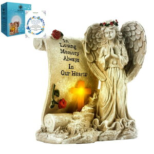 LED�\�[���[���C�g �\�[���[�p���[ �K�[�f�����C�g Malister Memorial Gifts - Garden Angel Statue Sympathy Gift with Solar Led Light, Bereavement Gifts, Memory of Loved One, Cemetery Grave Decorations, Remembrance Gifts Condolence Gift �y